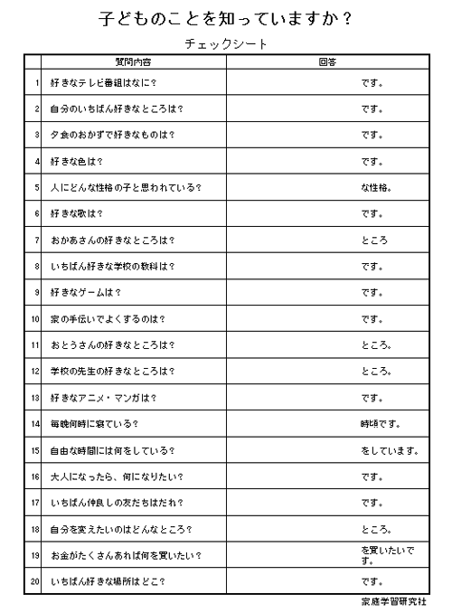 チェックシート